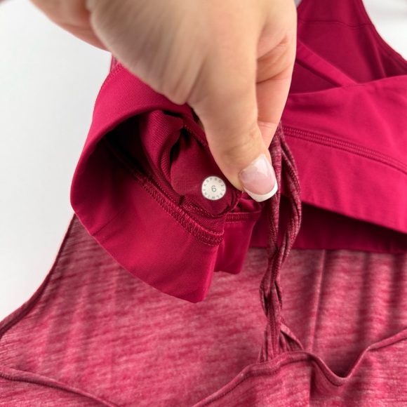 Lululemon • Size 6 Power Y Bra Tank with Open Back Braided Strap – Rosewood Red - Picture 5 of 6